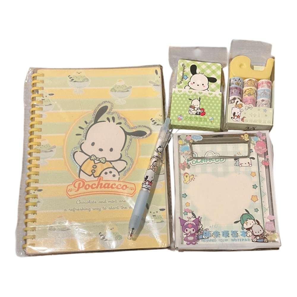 Sanrio Pochacco Stationery Set - Yellow and Green